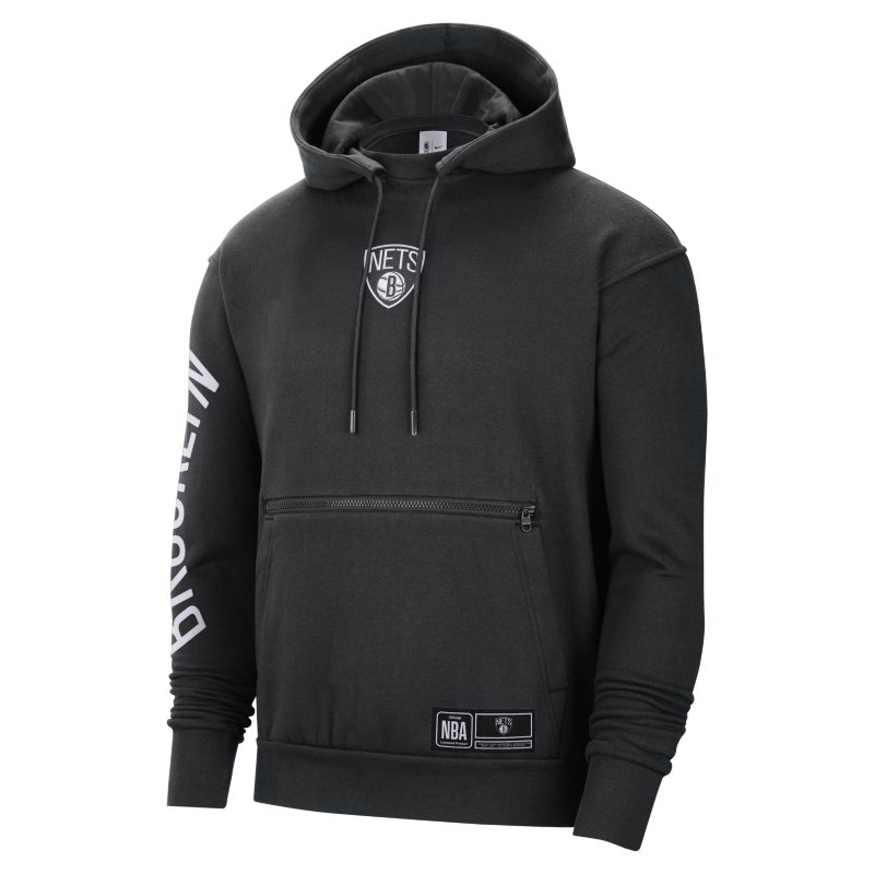 Суитчър Nike Brooklyn Nets Courtside NBA Fleece Pullover Hoodie Черно | DH9443-010, 0