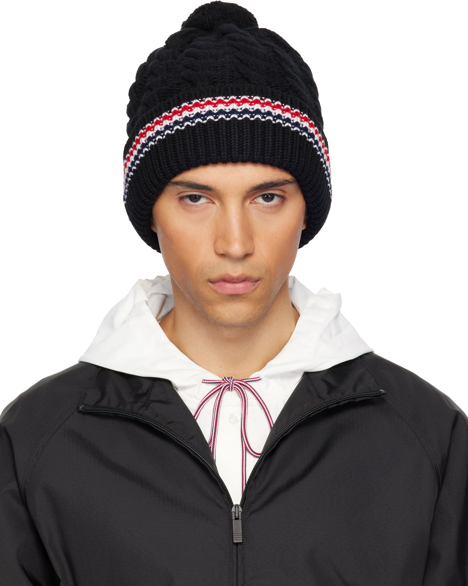 Шапка Thom Browne Cashmere Baby Cable Stitch Pom Pom Beanie Многоцветен | UKH047A-Y2001, 0