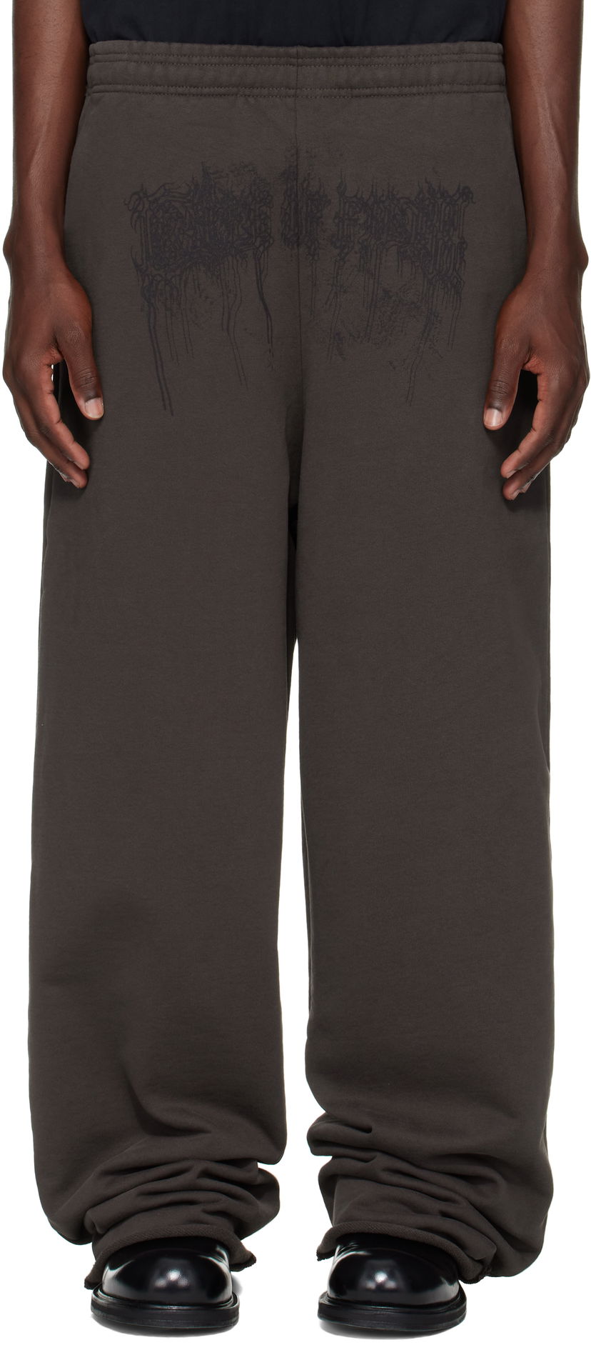 Спортни панталони VETEMENTS Vetements Cradle of Filth Dripping Logo Baggy Sweatpants Сиво | UCF76SP450C