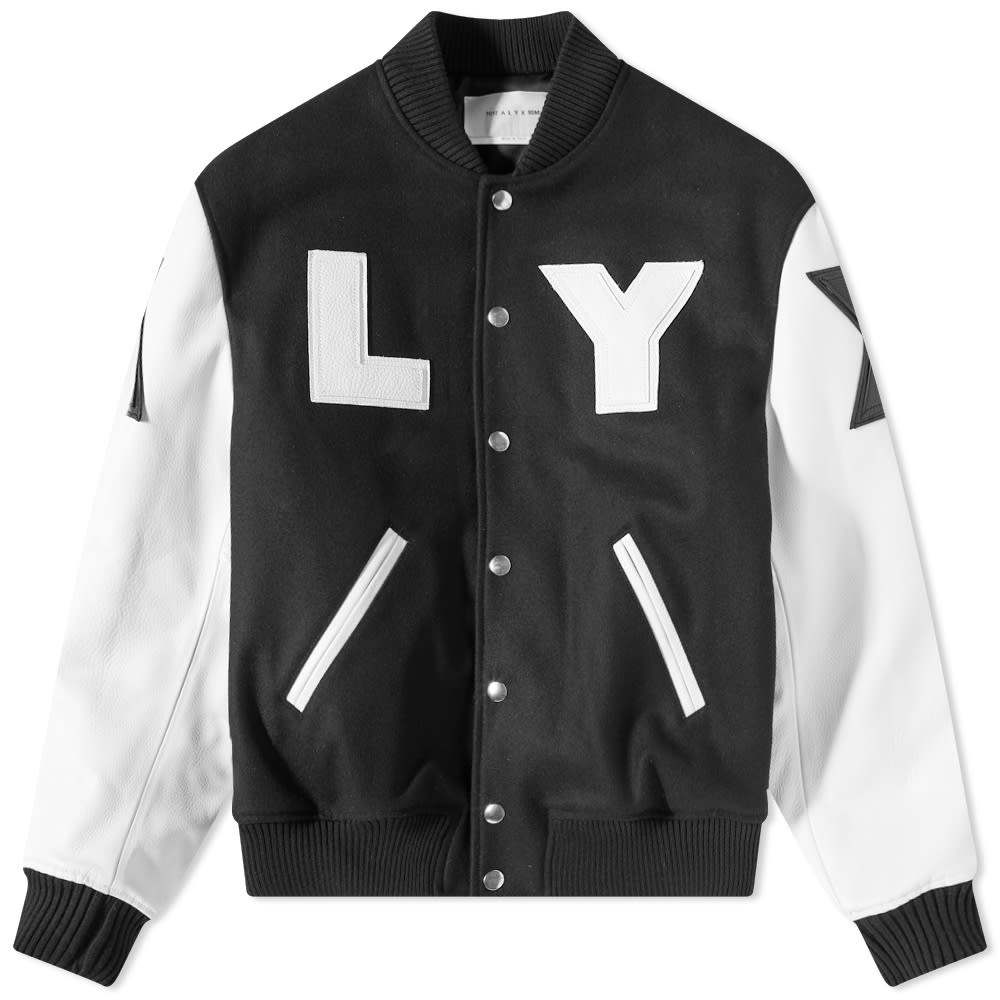 Яке бомбър 1017 ALYX 9SM Leather Sleeve Logo Varsity Jacket Черно | AAMOU0319FA01-MTY0001, 0