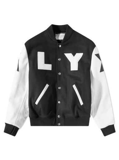 Яке бомбър 1017 ALYX 9SM Leather Sleeve Logo Varsity Jacket Черно | AAMOU0319FA01-MTY0001