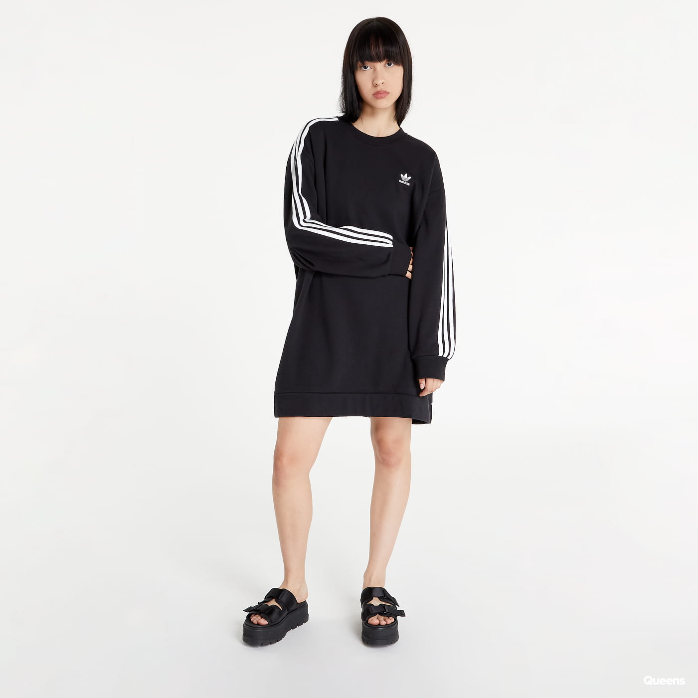 Суитчър adidas Originals Adicolor Classics Long Sleeve Sweatshirt Dress Черно | HM4688, 1