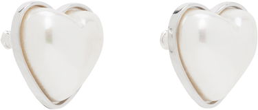 Обеци Ambush AMBUSH Faux Pearl Heart Stud Earrings Бяло | 12115240, 1