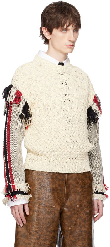 Пуловер Andersson Bell Andersson Bell Tassel Sleeve Oversized Knit Sweater Бяло | atb1258u, 1