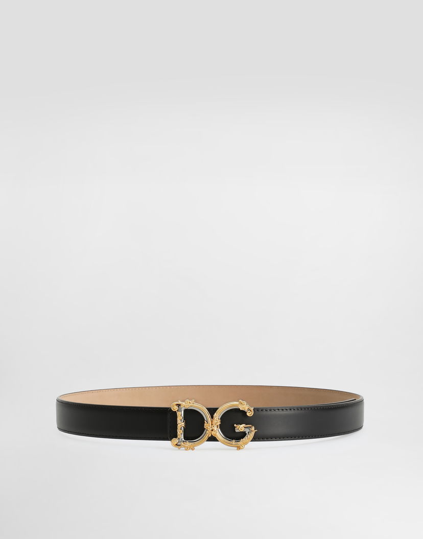 Колани Dolce & Gabbana Calfskin Leather Belt With Logo Черно | BE1348AZ83180999