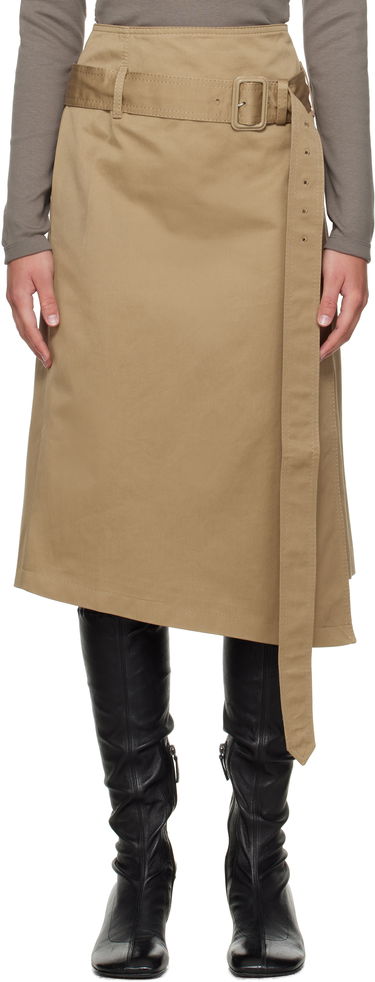 Пола Acne Studios Acne Studios Twill Midi Skirt with Belt Бежово | AF0557-, 0
