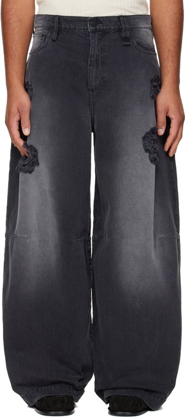 Дънки Simone Rocha Simone Rocha Embellished Wide Leg Puddle Jeans Черно | 4162B 1239D, 0