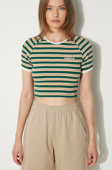 Съкратен топ adidas Originals Rib Baby Tee Crop Top Зелено | JC6166, 0