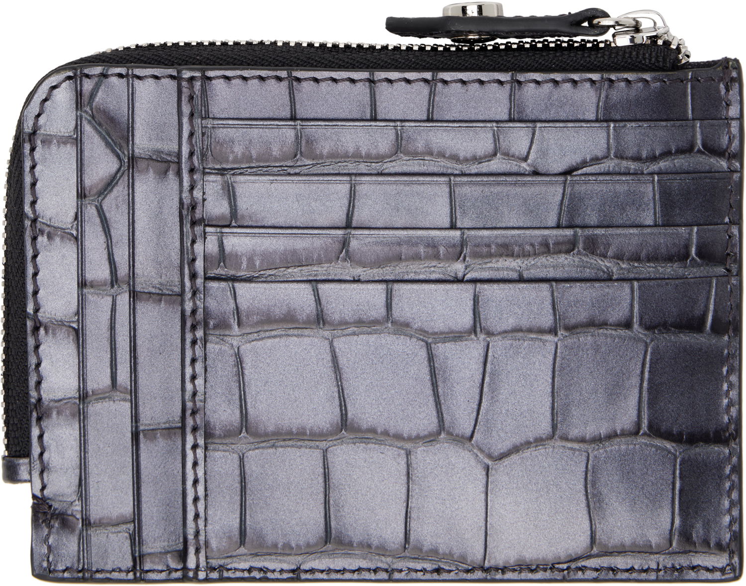 Портфейл Vivienne Westwood Vivienne Westwood Embossed Leather Zip Card Holder Сиво | 54020008U-L00A2-, 1