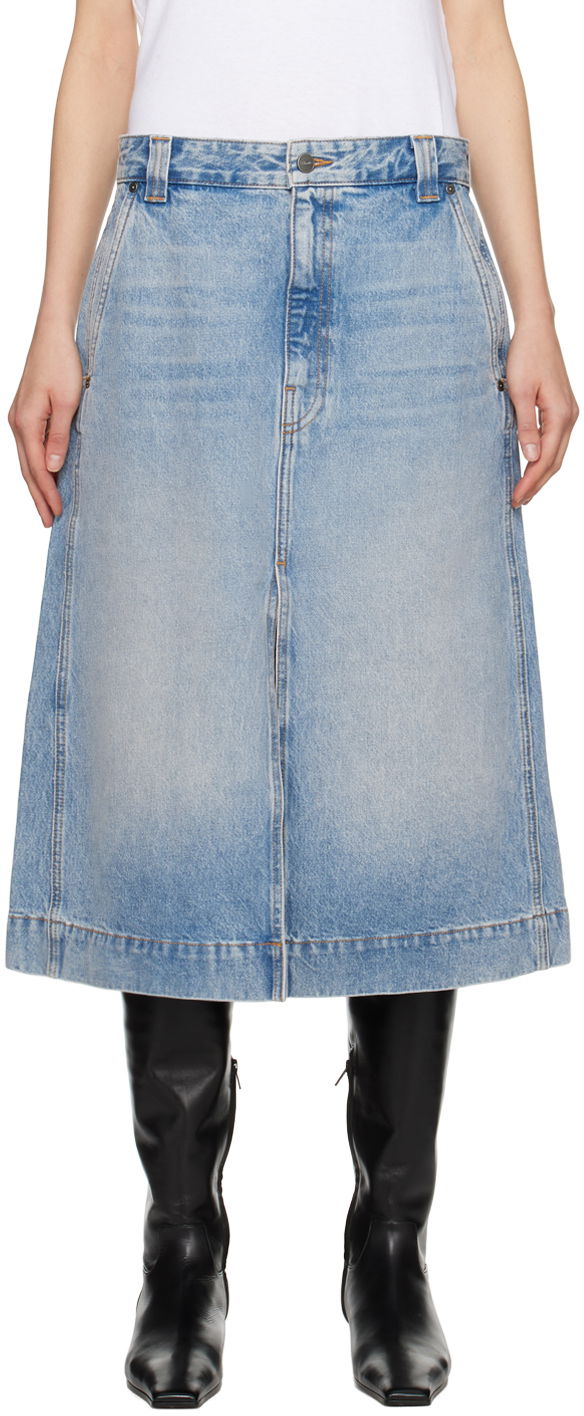 Пола Khaite Charlene Midi Denim Skirt Синьо | 1082-094