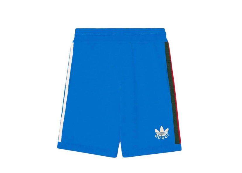 Къси панталони Gucci adidas x Elastic Viscose Shorts Blue Синьо | 700480 XKCIF 4447