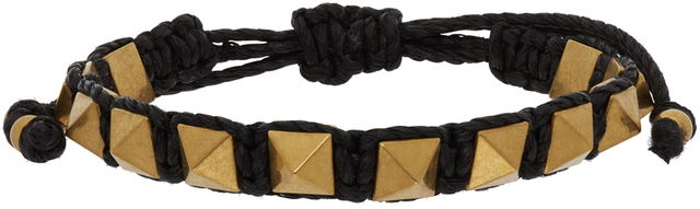 Waxed Cotton Rockstud Bracelet