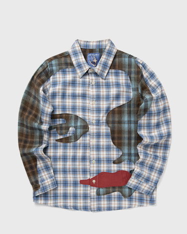 Риза KidSuper Patchwork Face Flannel Shirt Синьо | SS25-LTP-02, 0
