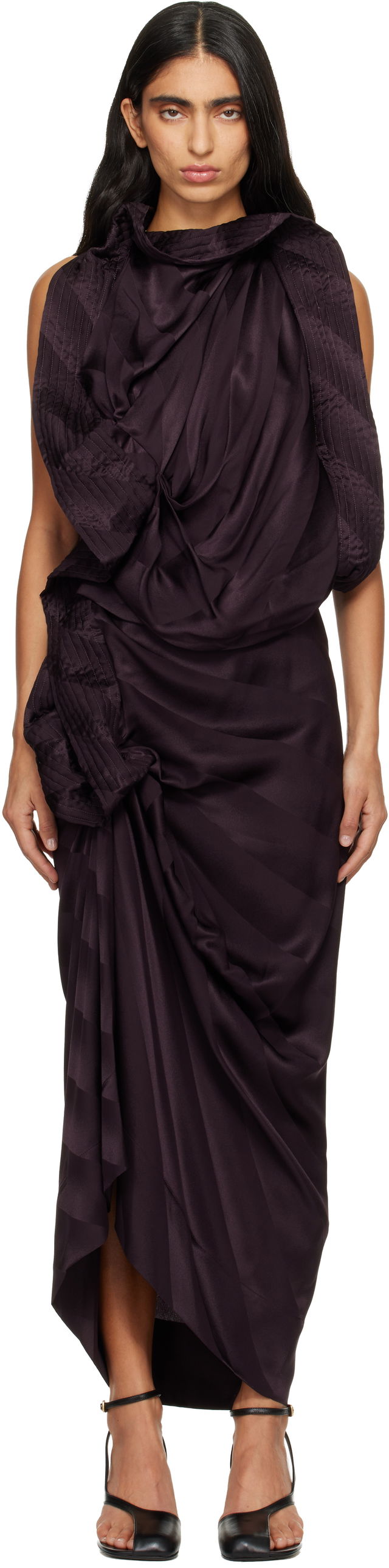 Dries Van Noten Draped Silk Maxi Dress