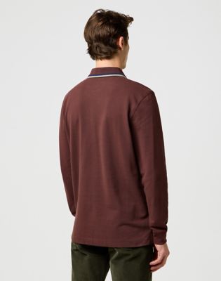 Поло тениска Wrangler Wrangler Long Sleeve Polo Shirt Бургунди | 112371508:XXL, 0