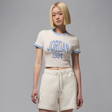 Съкратен топ Jordan Jordan Cropped Graphic T-Shirt Бяло | HJ0196-133, 2