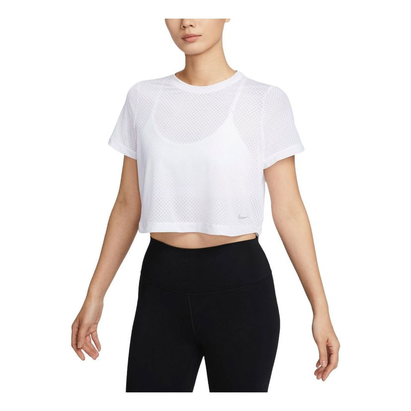 Съкратен топ Nike One Classic Dri-FIT Cropped Athletic T-Shirt Бяло | FN4118-100