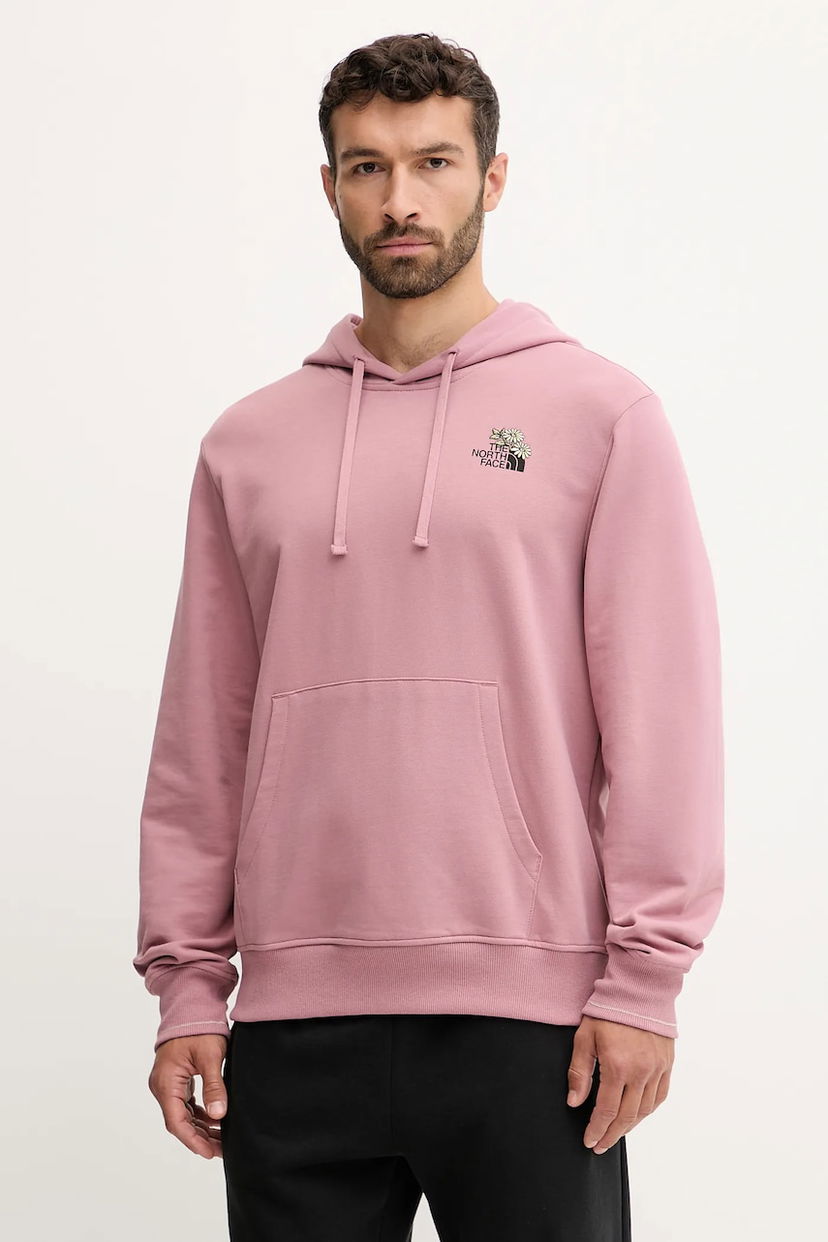 Суитчър The North Face Cotton Flowe Dome Hoodie with print Розово | NF0A8EGZHCS1