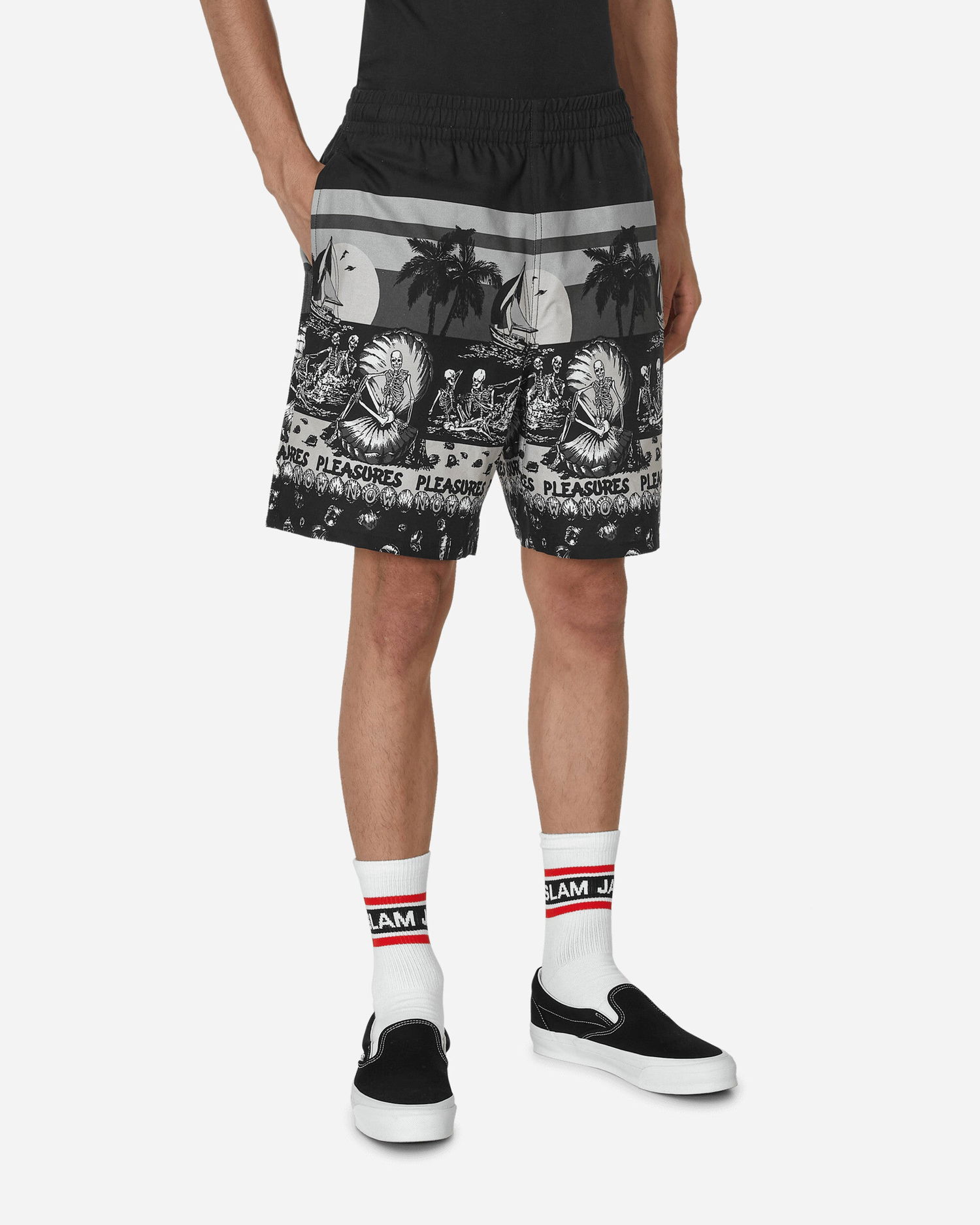 Къси панталони Pleasures Beach Shorts Черно | P23SU031 BLACK, 1