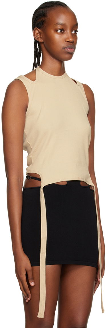 Потник Dion Lee Halter Neck Tie Tank Top Бежово | C3029R22, 1