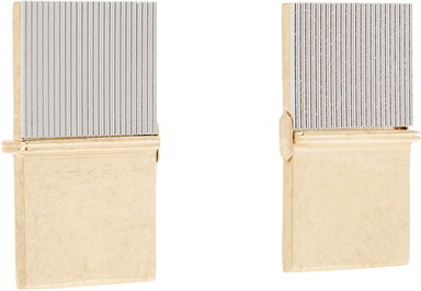 Notepad Ribbed Rectangular Drop Earrings, 1