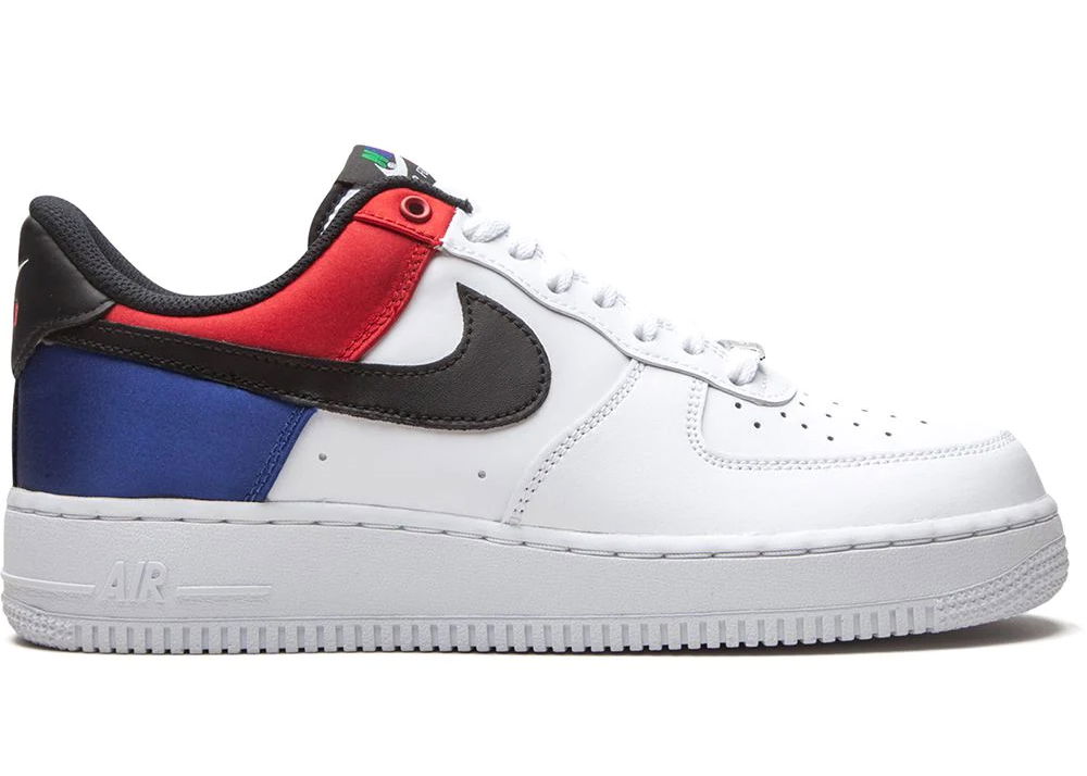 Кецове и обувки Nike Air Force 1 Low '07 LV8 Unite White Red Blue Satin Бяло | CW7010-100, 0