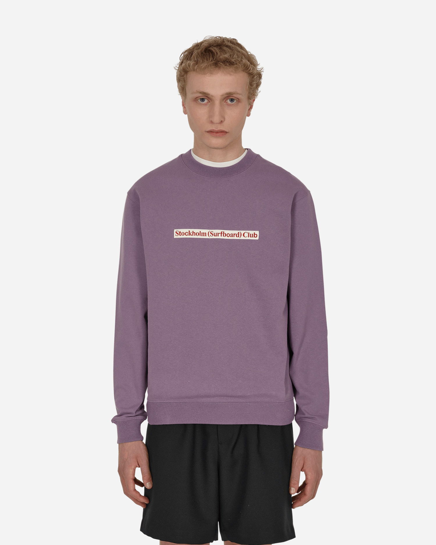 Суитчър Stockholm (Surfboard) Club Logo Crewneck Sweatshirt Лилаво | MU1P75W GRAPE, 0