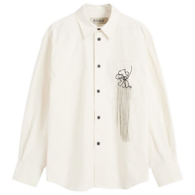 Embroidered Long Sleeve Shirt Natural