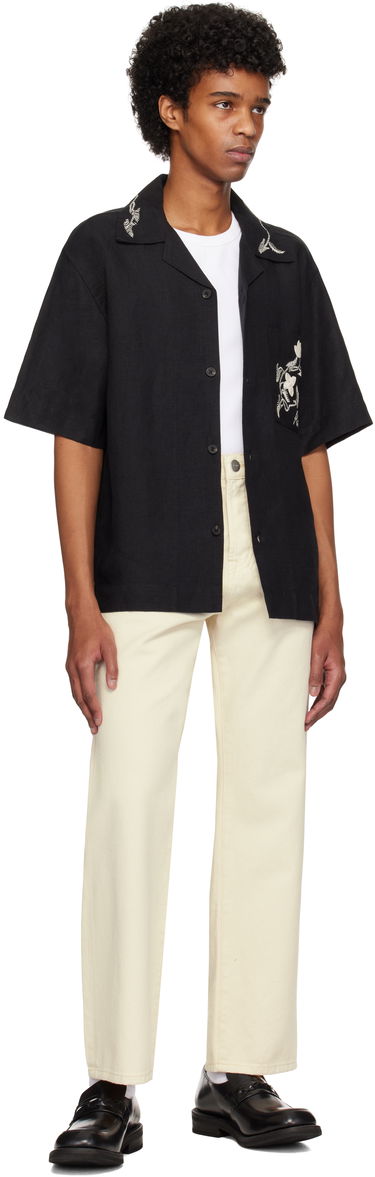 Риза Róhe Hand Embroidered Short Sleeve Shirt Черно | 314-19-084, 3