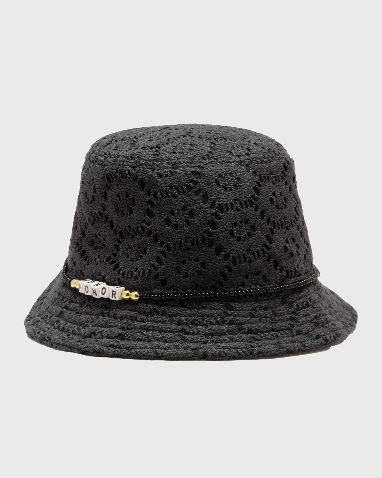 Шапка Honor The Gift Friendship Crochet Bucket Hat with 'Honor' Bead Detail Черно | HTG250272-BLACK, 0