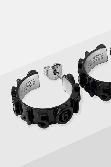 Обеци Maison Margiela MM6 Number Hoop Earrings Черно | SM7VG0070.P6686, 2
