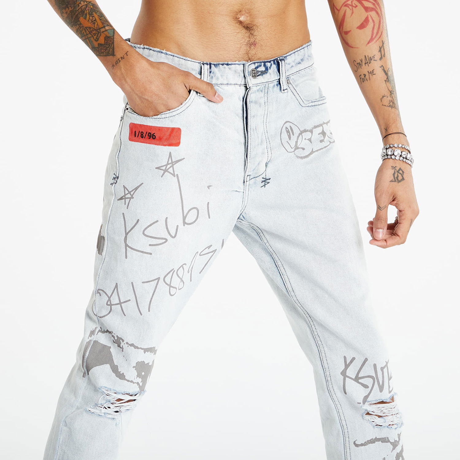 Дънки Ksubi Chitch Flyer Jeans Trashed Denim Синьо | 5000007238, 1