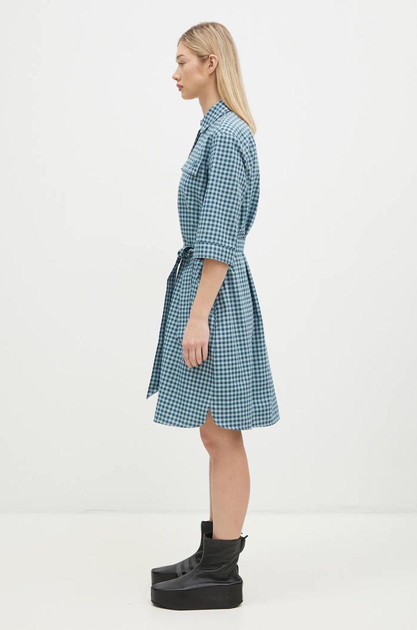 Pокля MAISON KITSUNÉ Maison Kitsuné Double Pocket Mini Oversize Dress Синьо | NW01620WC5015, 1