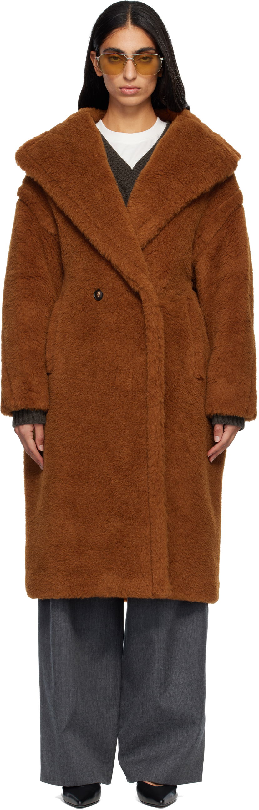 Палта Max Mara Tedgirl Teddy Coat Кафяво | 2521016052600