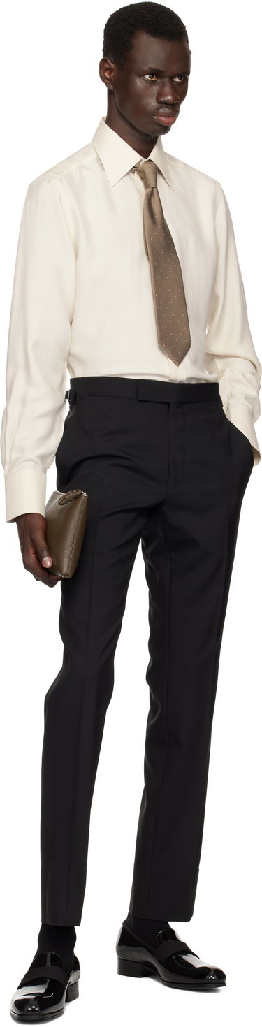 Панталони Tom Ford Tom Ford Shelton Plain Weave Trousers Черно | PLSS01-WOS02, 3