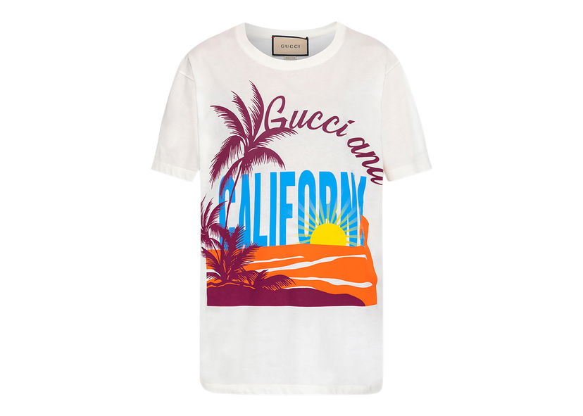 Тениска Gucci California Oversized T-shirt White Бяло | 615044 XJED0 9095