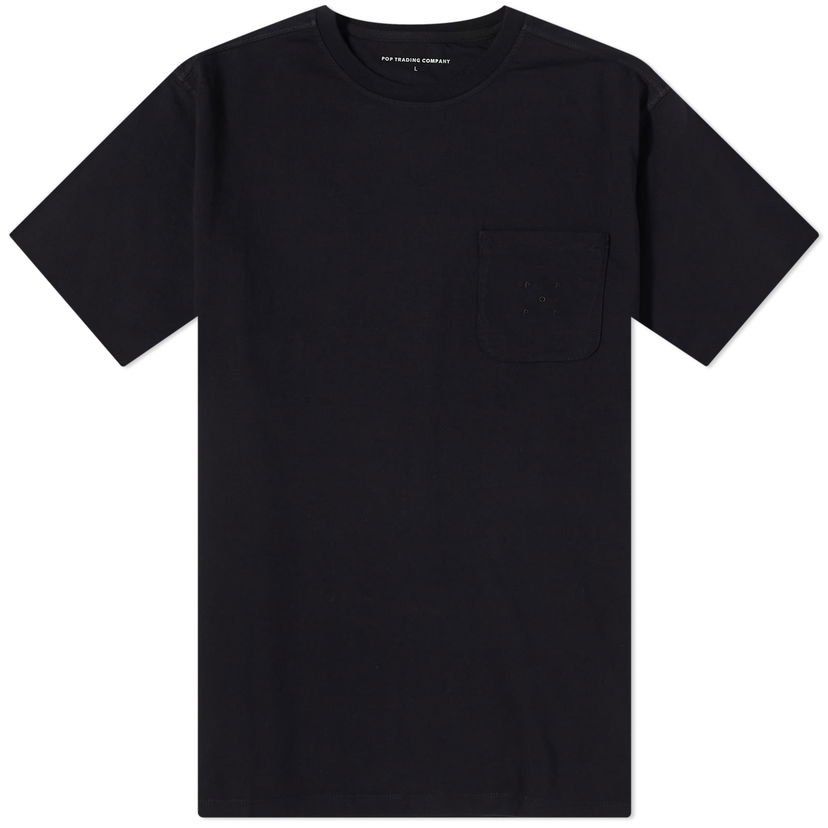 Тениска Pop Trading Company Pocket Logo T-Shirt Black Черно | POPAW23-02-025
