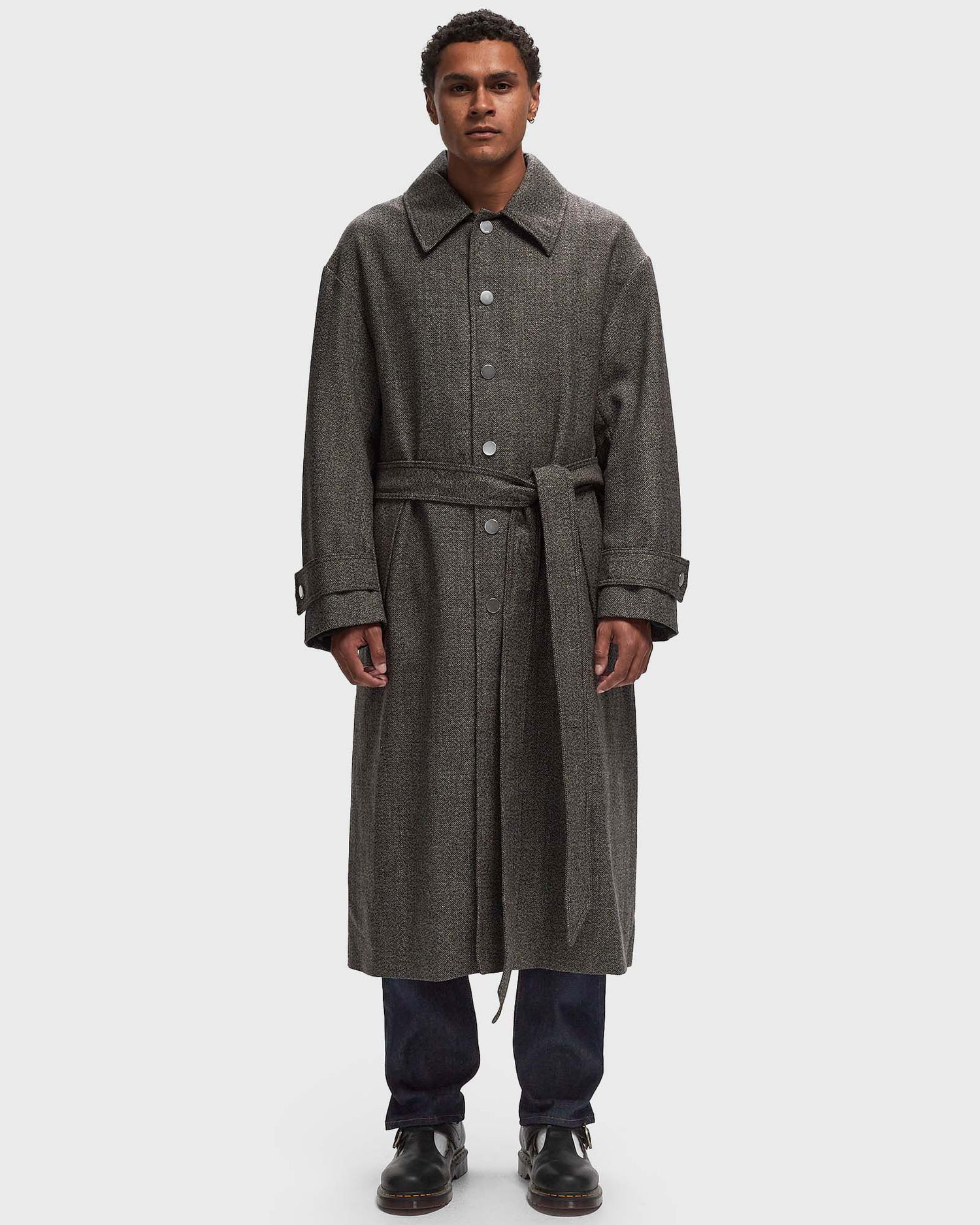 Тренчкот AMI Belted Coat Сиво | HCO414.WV0056-2004, 1