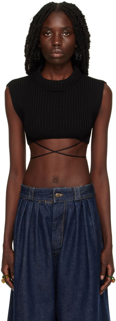 Потник Jean Paul Gaultier Tied Crop Tank Top Синьо | 22/09-F-TO048-M040, 0