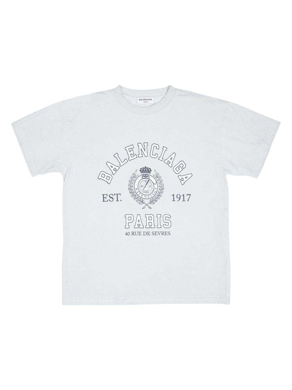 Тениска Balenciaga College 1917 T-Shirt Бяло | 612965TMV989012, 0