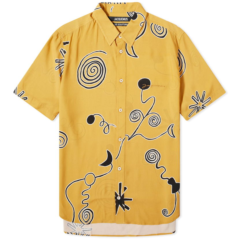 Риза Jacquemus Melo Spiral Short Sleeve Shirt Жълто | 24E245SH006-1002-7AW