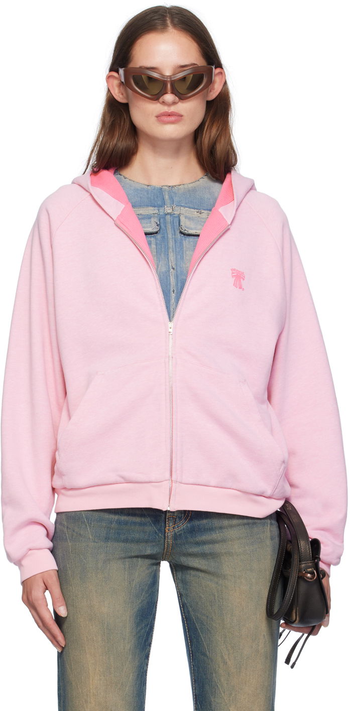 Суитчър Acne Studios Pink Bow Logo Hoodie Розово | CI0166-