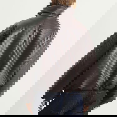 Пухо яке Anine Bing Cyrus Faux Leather High-Neck Puffer Jacket Кафяво | A-01-11561-BWN43, 3