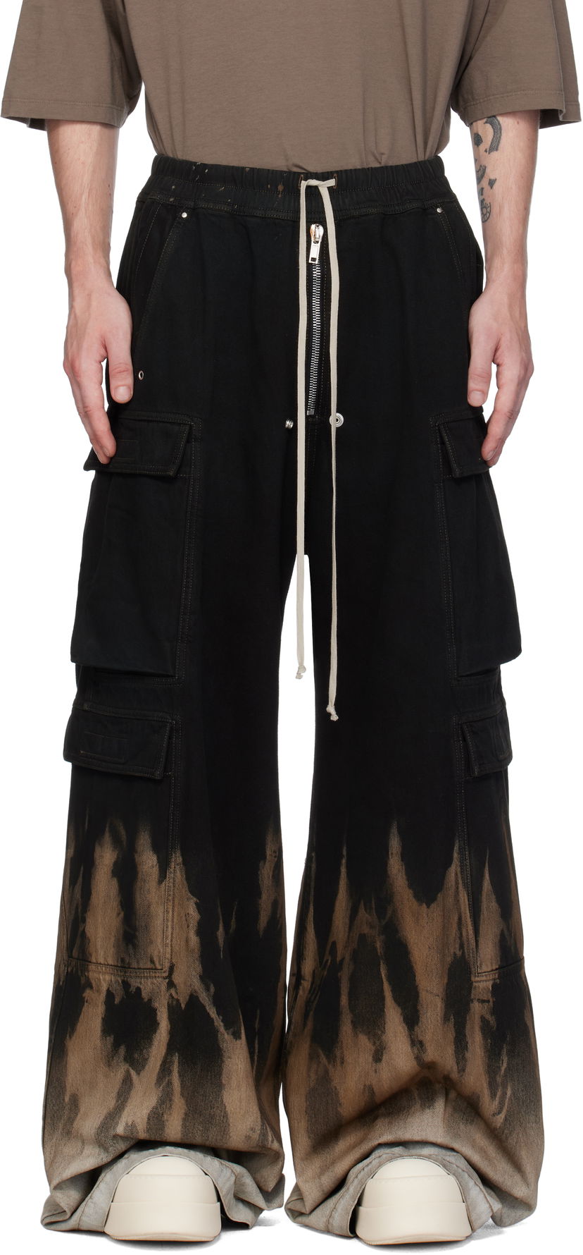 Карго панталони Rick Owens Jumbo Belas Cargo Pants Черно | DU02D2398 BSUN