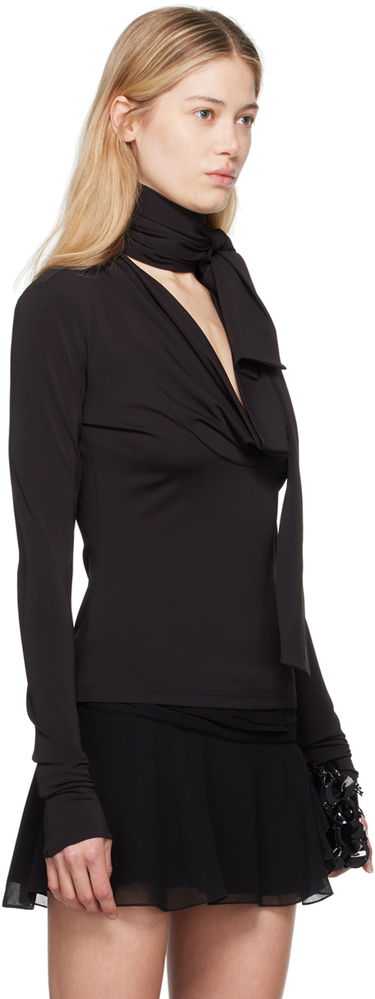 Пола Blumarine Blumarine Cowl Neck Long Sleeve Top Черно | A422C286A, 1