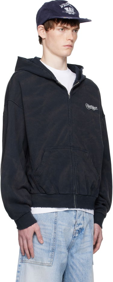 Суитчър We11done We11done Gothic Logo Zip-Up Hoodie Черно | WD-TJ2-25-845-U-NV, 1
