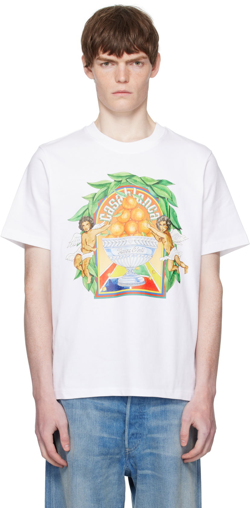 Тениска Casablanca Casablanca Triomphe D'Orange Graphic Tee Бяло | MPF25-JTS-001-23-EX-FLANNELS
