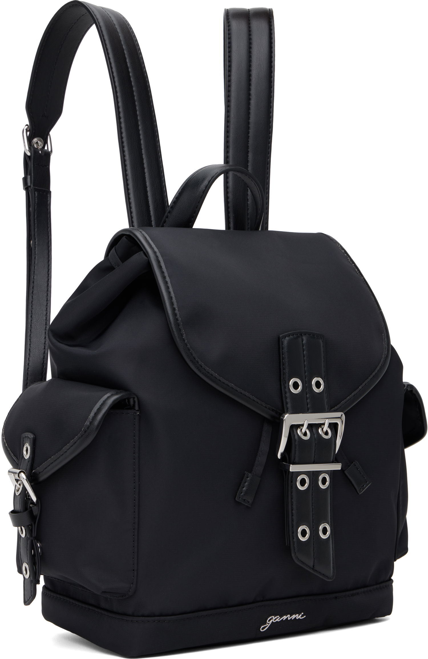 Раница GANNI GANNI Small Bucky Nylon Backpack Черно | A6528, 1