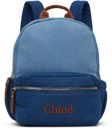 Раница CHLOÉ Chloé Embroidered Denim Backpack Синьо | C20280, 0