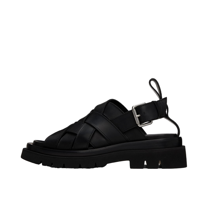 Кецове и обувки Bottega Veneta Lug Sandals "Black" Черно | 755129 VBS50